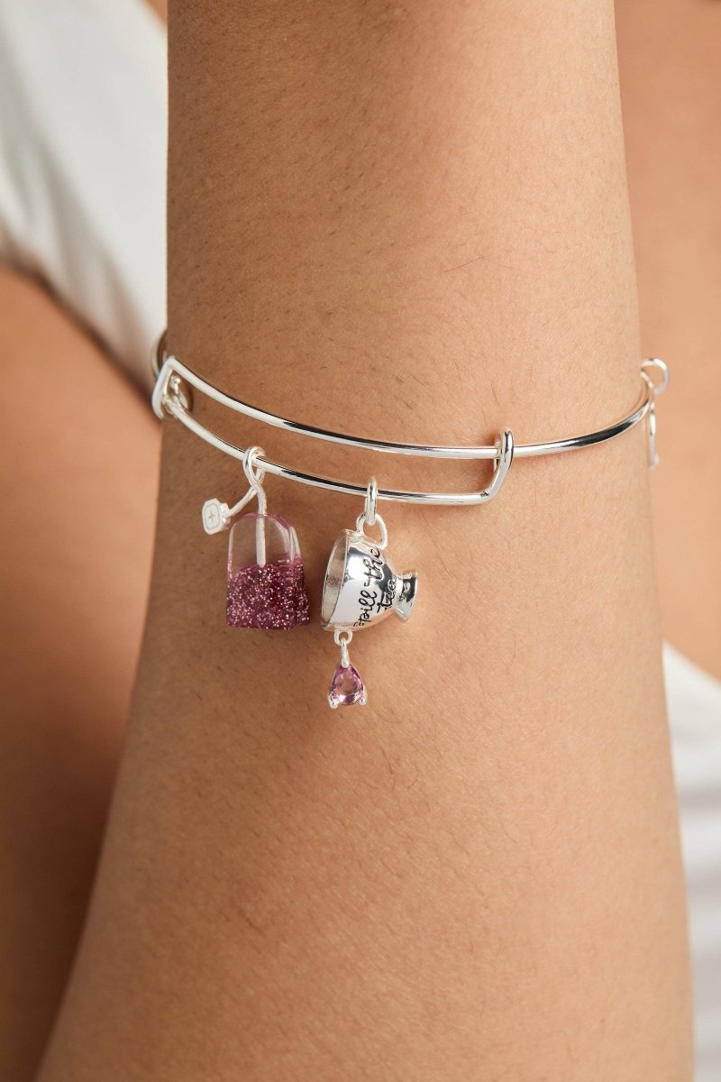 'Spill the Tea' Cup & Tea Bag Charm Bangle - Nifty Decor & More