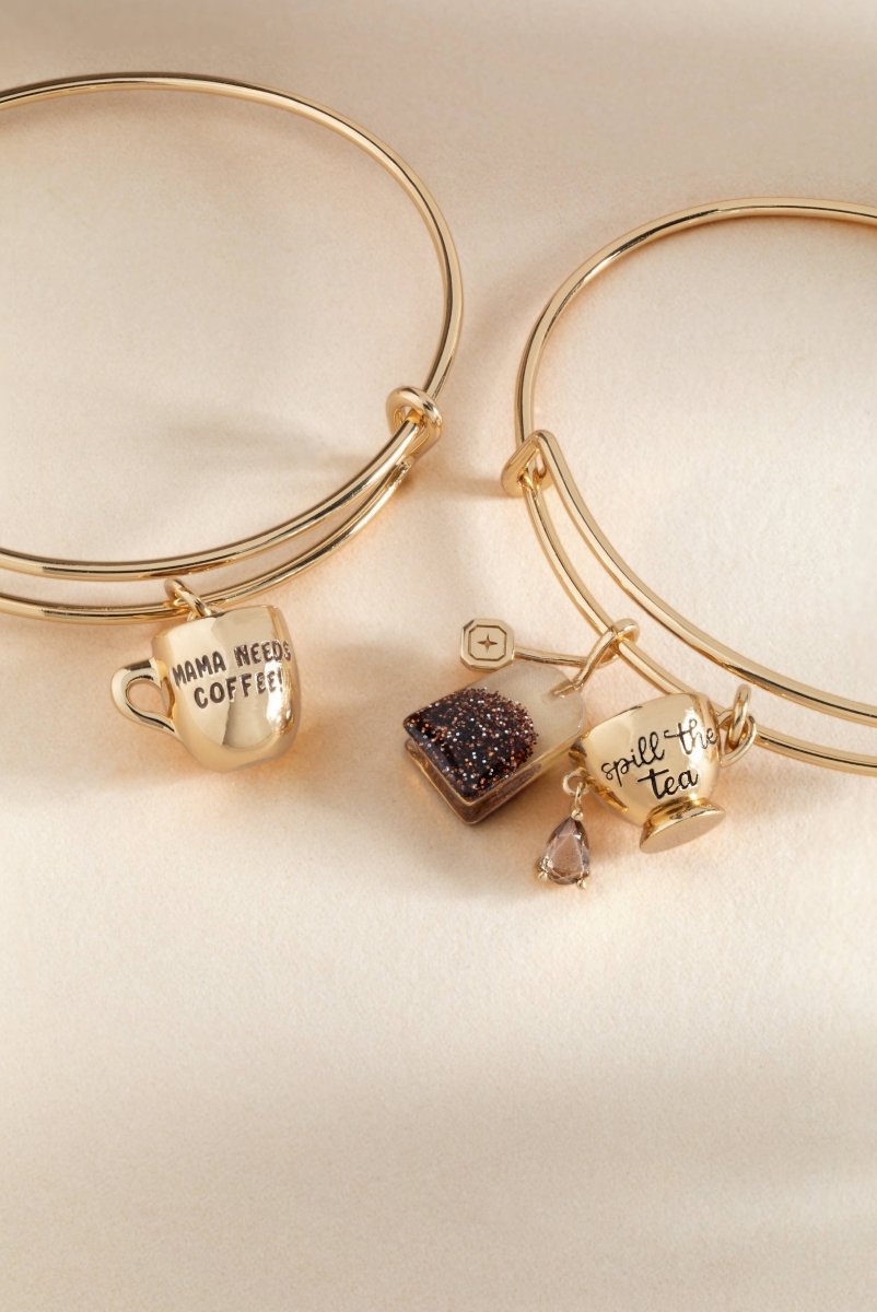'Spill the Tea' Cup & Tea Bag Charm Bangle - Nifty Decor & More