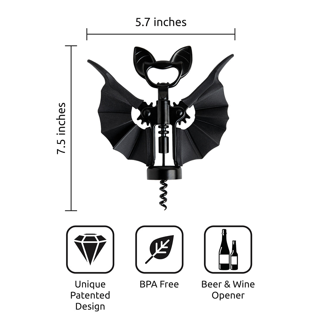Spooky Bat Vino Wine & Beer Opener - Halloween Gifts - Nifty Decor & More