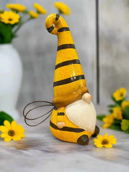 Spring Bee Gnome, Resin Spring Decor, Cute Gnome Figurine, Spring Garden, Easter Home Decor, Springtime Charm - Nifty Decor & More
