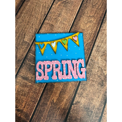 Spring Leaning Sandwich Board Tiles - Set 4 PC Interchangeable Leaning Sandwich Boards