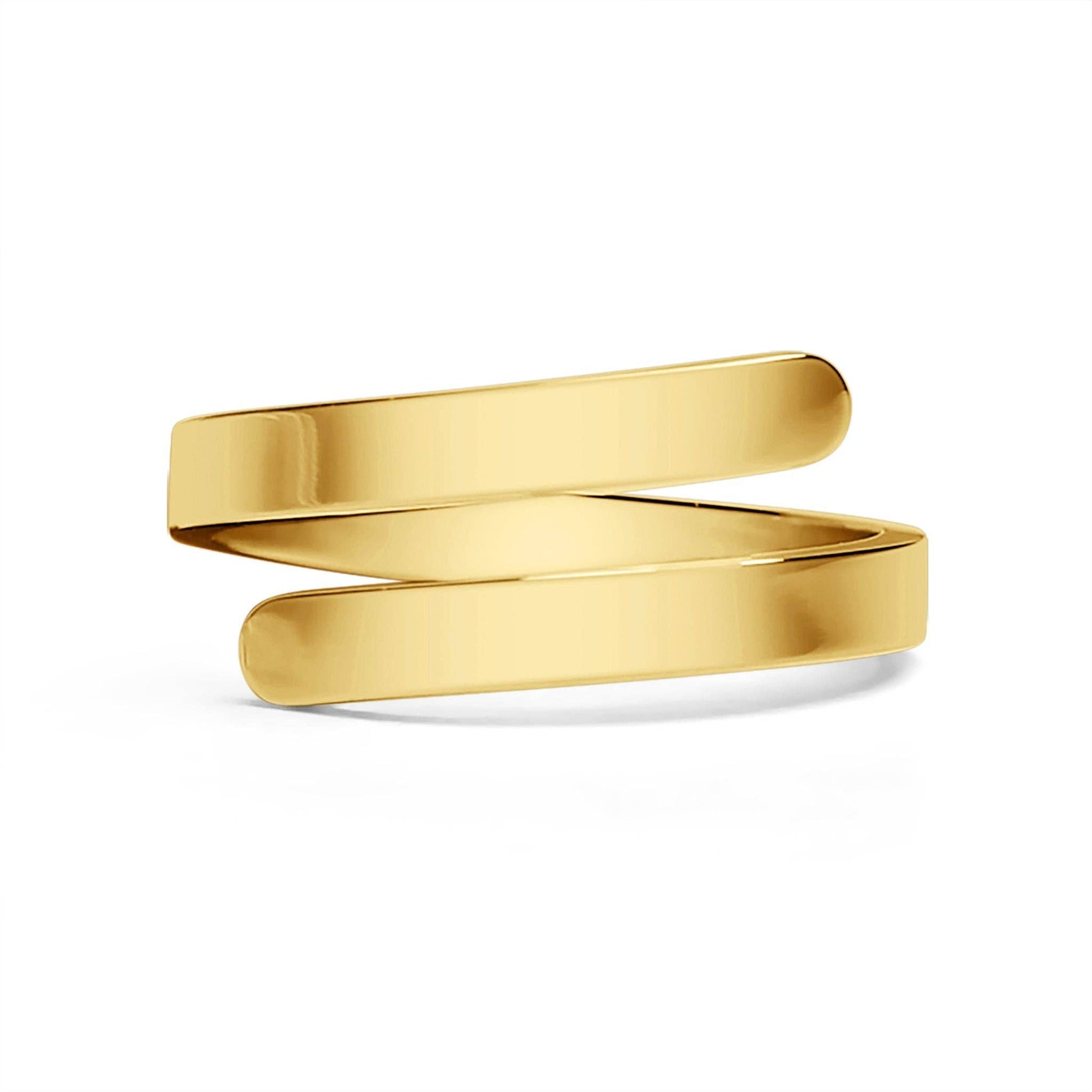 Stainless Steel Blank Engravable 2 Name Wrap Ring Gold 5