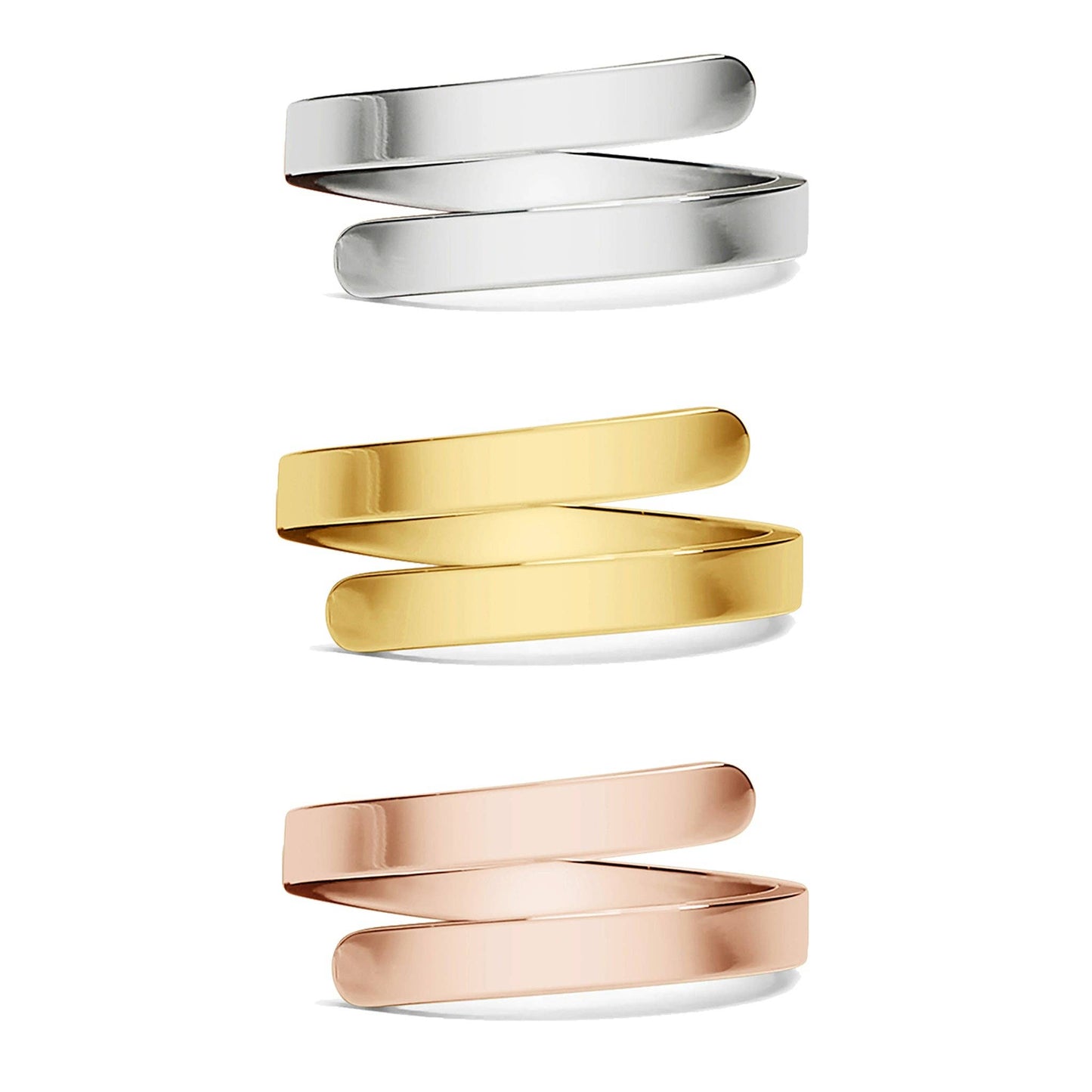 Stainless Steel Blank Engravable 2 Name Wrap Ring - Nifty Decor & More