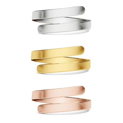 Stainless Steel Blank Engravable 2 Name Wrap Ring - Nifty Decor & More