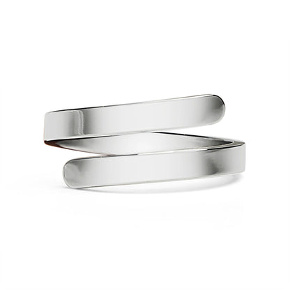 Stainless Steel Blank Engravable 2 Name Wrap Ring - Nifty Decor & More