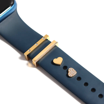 Stainless Steel Engravable 3 Piece Smart Watch Charm Set