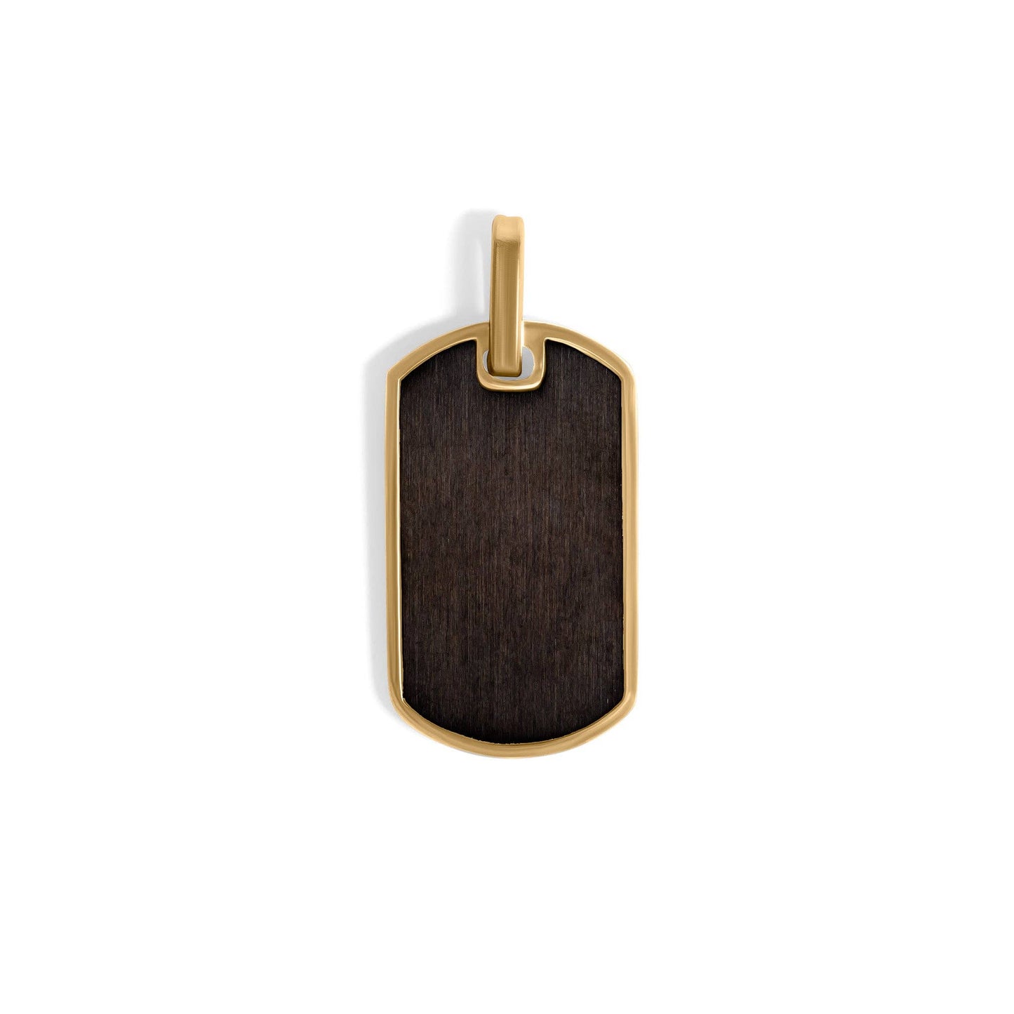 Stainless Steel Matte Black and Gold Mens Dog Tag Pendant - Nifty Decor & More