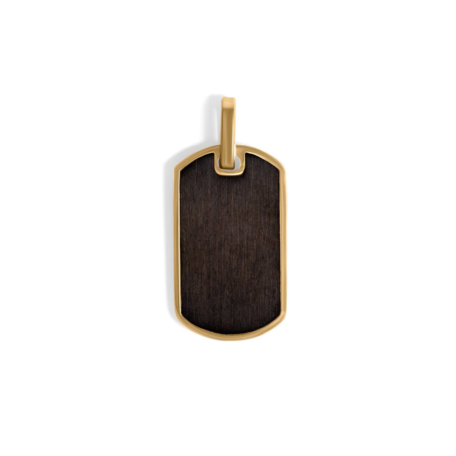 Stainless Steel Matte Black and Gold Mens Dog Tag Pendant - Nifty Decor & More