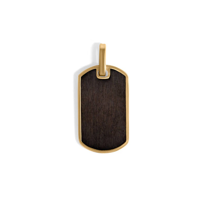 Stainless Steel Matte Black and Gold Mens Dog Tag Pendant - Nifty Decor & More