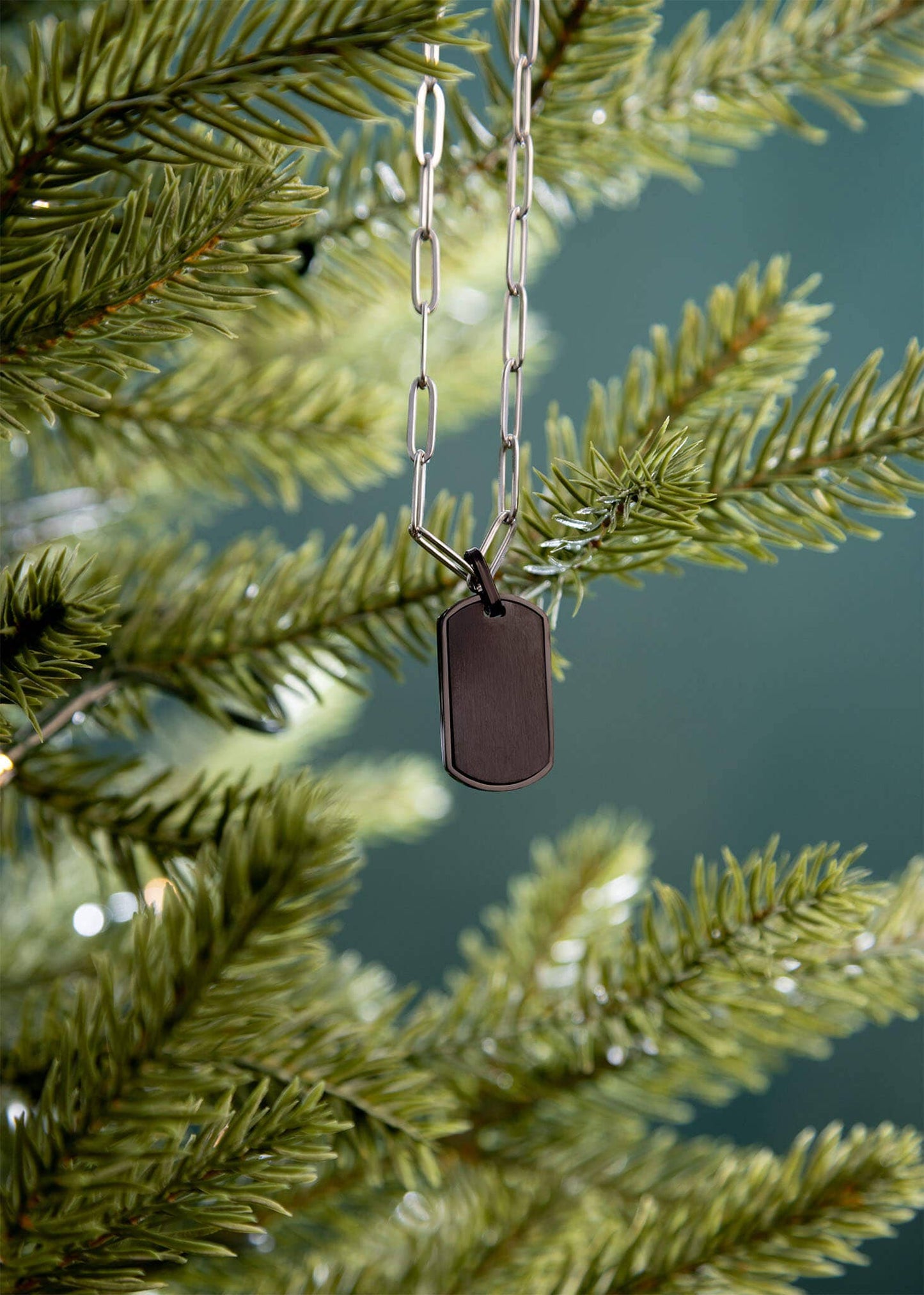 Stainless Steel Matte Black Engravable Men's Dog Tag Pendant - Nifty Decor & More