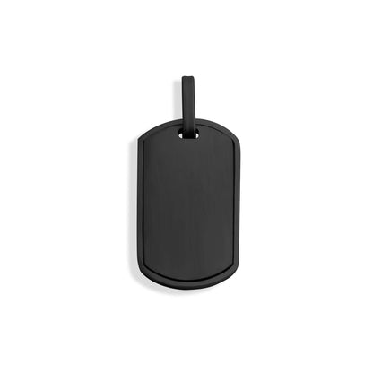 Stainless Steel Matte Black Engravable Men's Dog Tag Pendant - Nifty Decor & More
