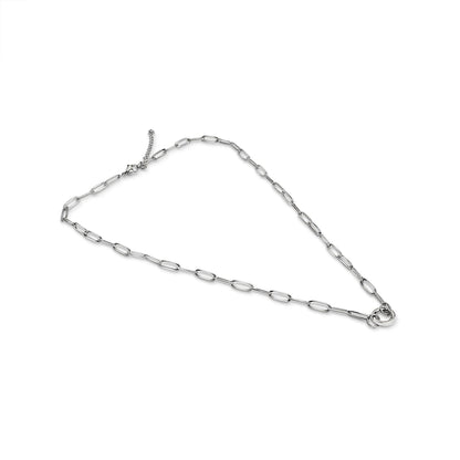 Stainless Steel Paperclip Carabiner Charm Holder Necklace: Stainless / 16"+2" - Nifty Decor & More