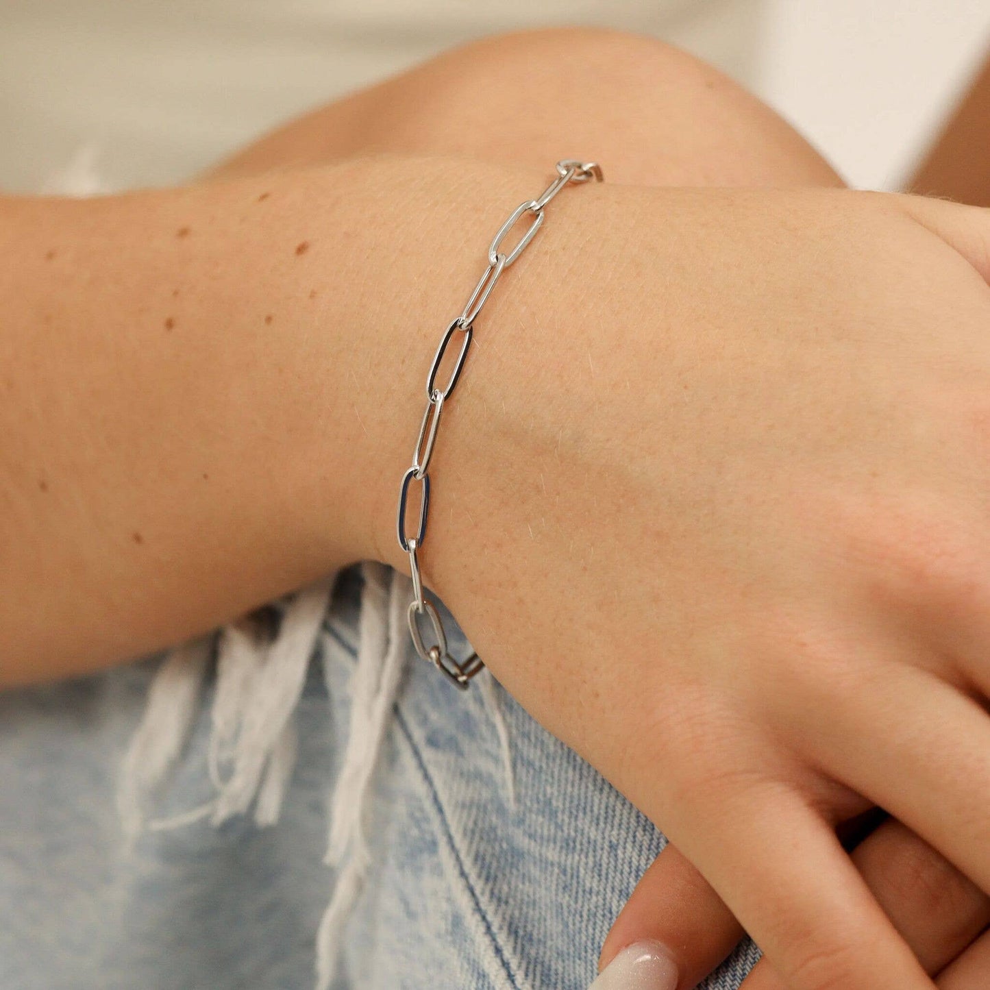 Stainless Steel Paperclip Chain Bracelet - Nifty Decor & More