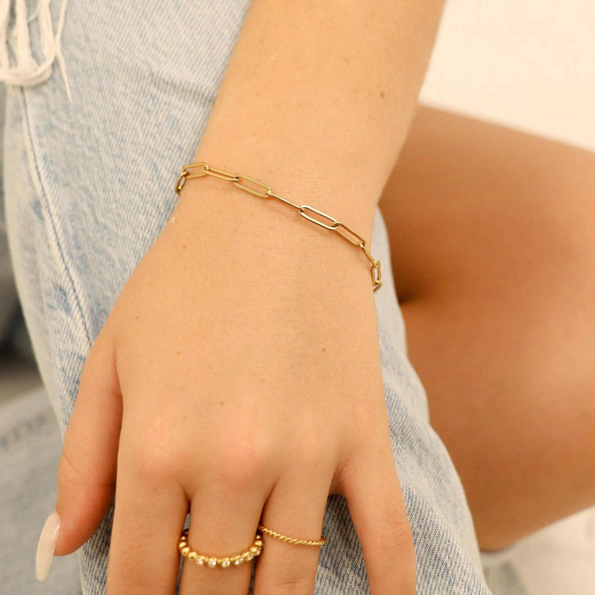 Stainless Steel Paperclip Chain Bracelet - Nifty Decor & More