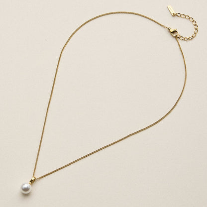 Stainless Steel Pearl Drop Necklace - Nifty Decor & More