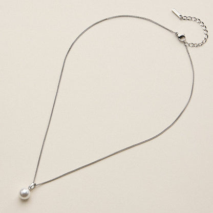 Stainless Steel Pearl Drop Necklace - Nifty Decor & More