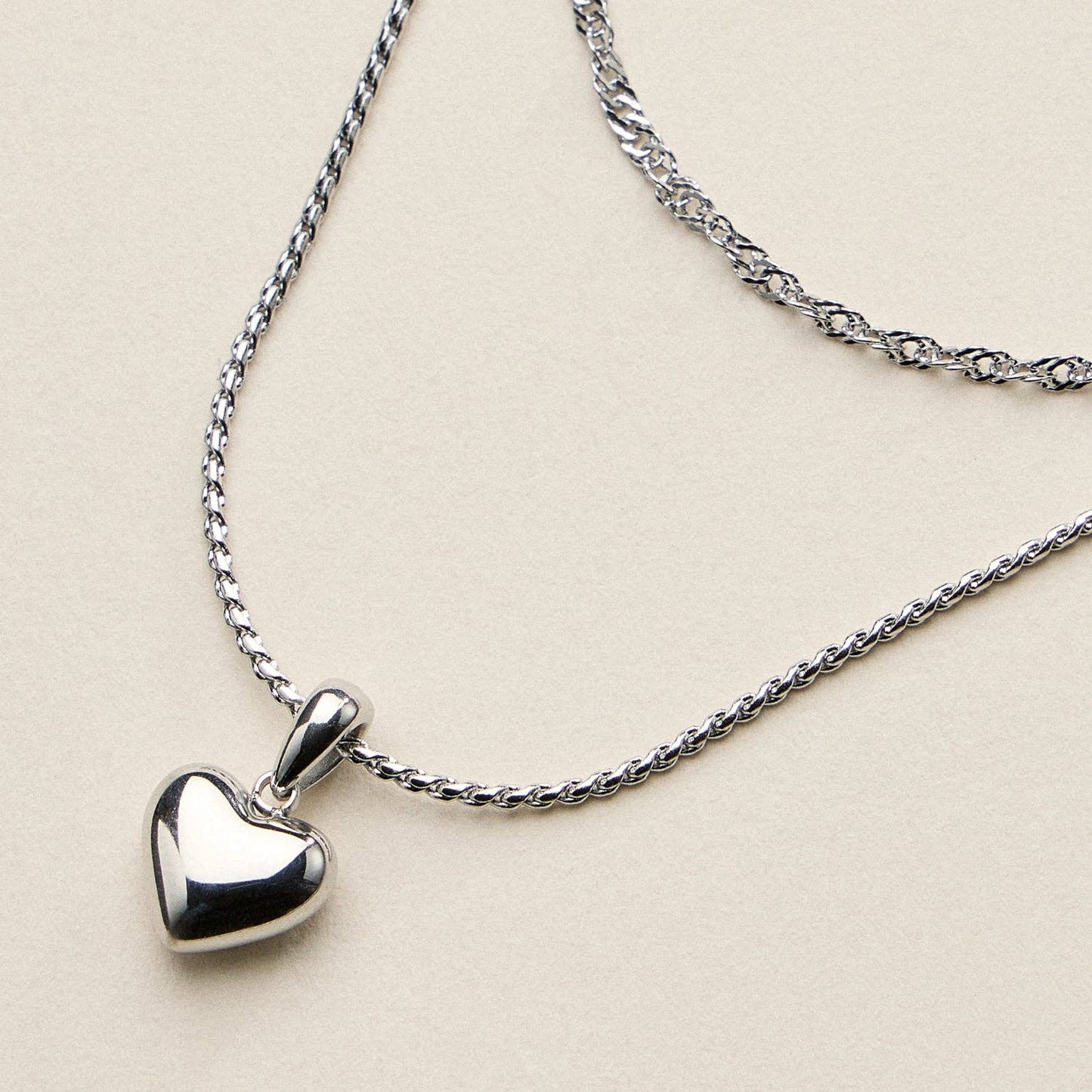 Stainless Steel Polished Heart Pendant Necklace - Nifty Decor & More