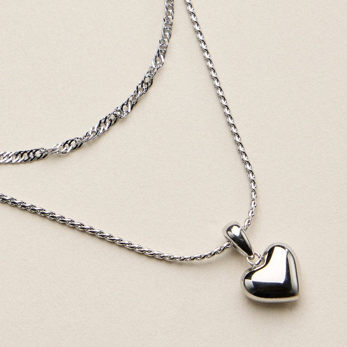 Stainless Steel Polished Heart Pendant Necklace - Nifty Decor & More