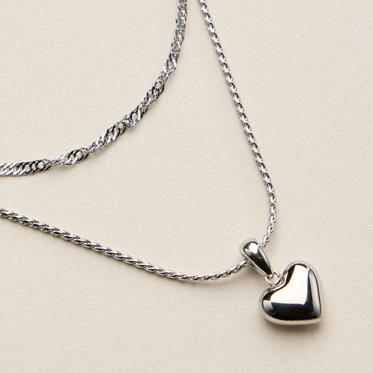 Stainless Steel Polished Heart Pendant Necklace - Nifty Decor & More