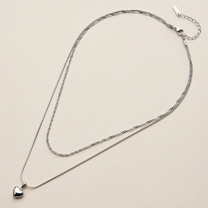 Stainless Steel Polished Heart Pendant Necklace - Nifty Decor & More