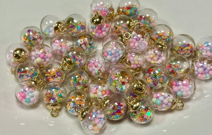Star & Colorful Bead Glass Ball Pendant Charm, Unique Handcrafted Jewelry, Perfect Gift for Trendy Charm Lovers - Nifty Decor & More