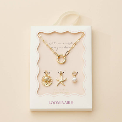 Starfish Charm Necklace with Delicate Pearl, Sea-Inspired Gold Dipped Necklace for Casual & Dressy Looks, Ideal Birthday Gift charm necklace