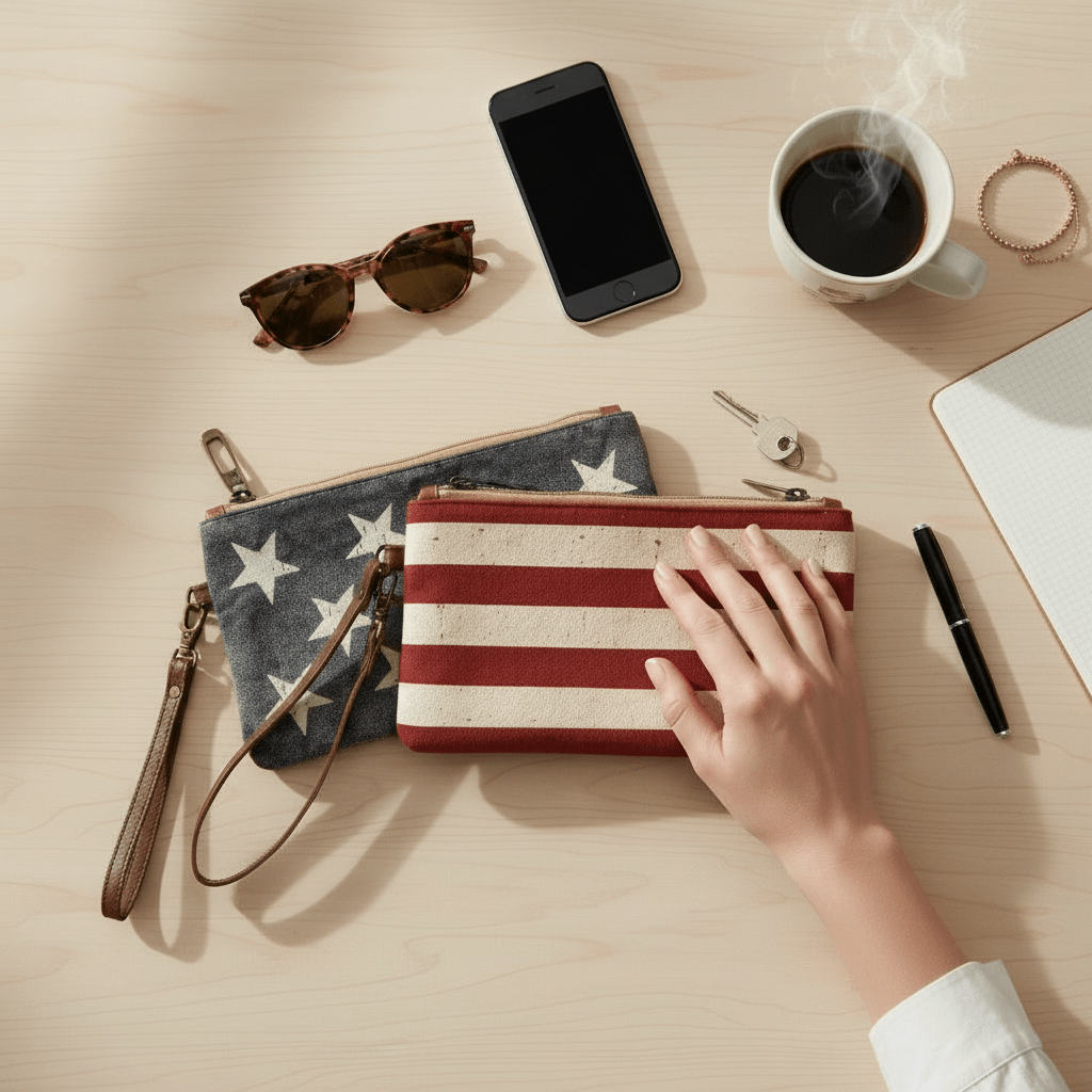 Stars and Stripes Wristlet - Nifty Decor & More