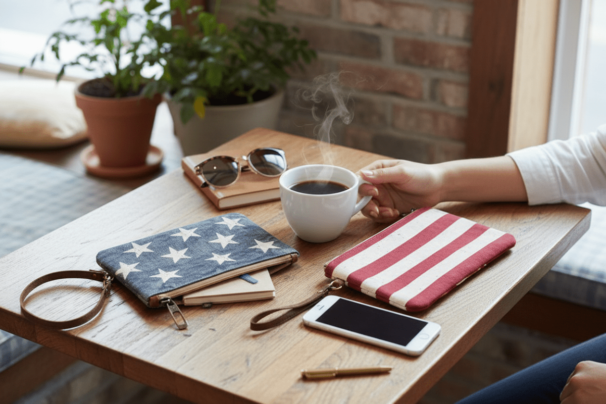 Stars and Stripes Wristlet - Nifty Decor & More
