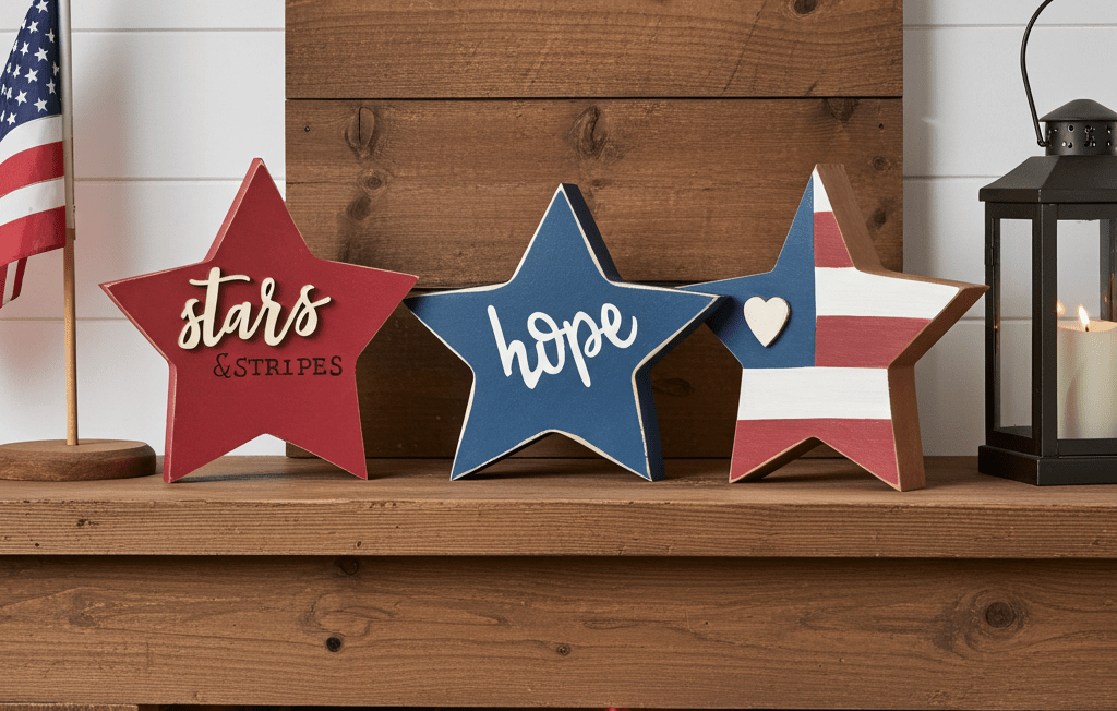 Stars & Stripes Chunky Sitters 3/Set - Nifty Decor & More