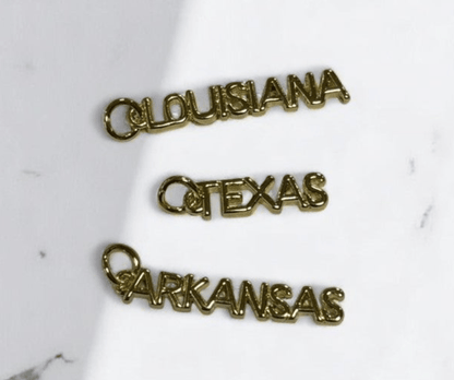 State Name Charm, Customizable Jewelry Accessory, Perfect Add-On for Bracelets & Necklaces, Gift for Travel Lovers State Name charm