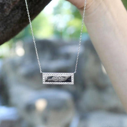 Sterling Silver Engraveable CZ Bar Necklace - Nifty Decor & More