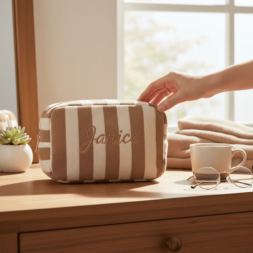 Striped Pattern Cosmetic Pouch Bag - Nifty Decor & More