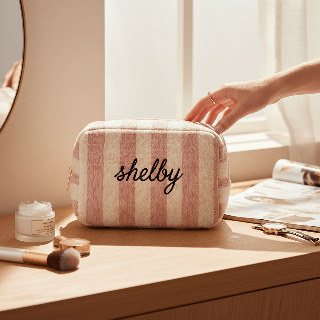 Striped Pattern Cosmetic Pouch Bag - Nifty Decor & More
