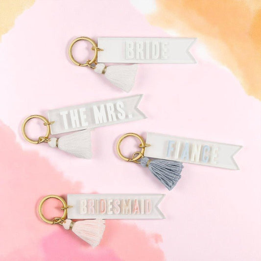 Stylish Wedding Party Keychain Tags, Trendy Acrylic Keepsakes for Bridesmaids & Brides Gifts Favors