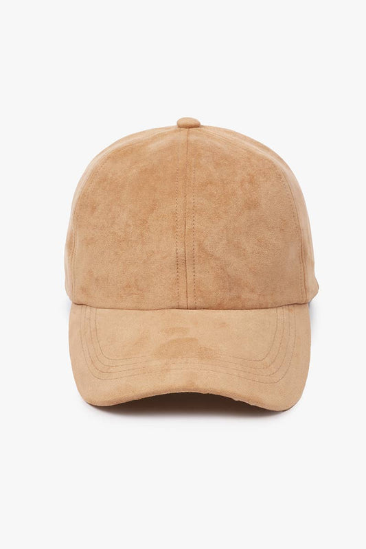 Suede Fall Winter Baseball Cap Beige