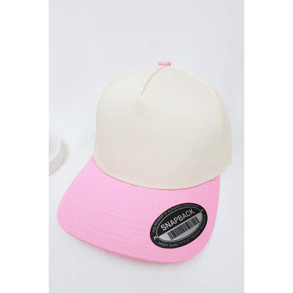 Sweetheart Two Tone Snap Back Baseball Cap ONE PINK