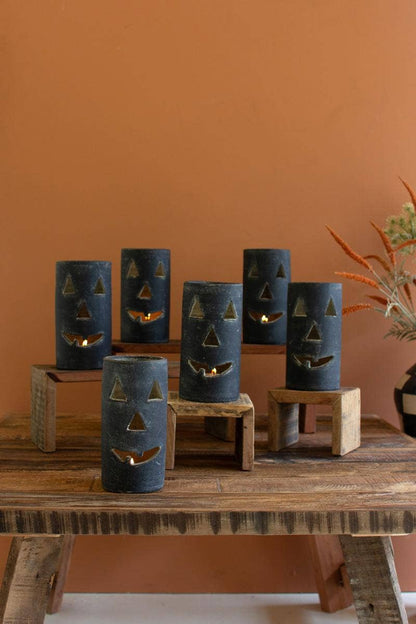 Tall Black Clay Jack-O-Lantern - Nifty Decor & More