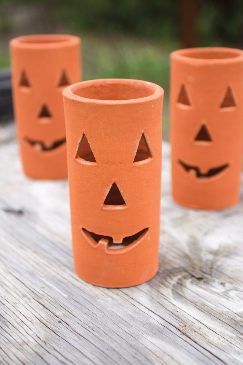 Tall Terracotta Jack-O-Lantern - Nifty Decor & More
