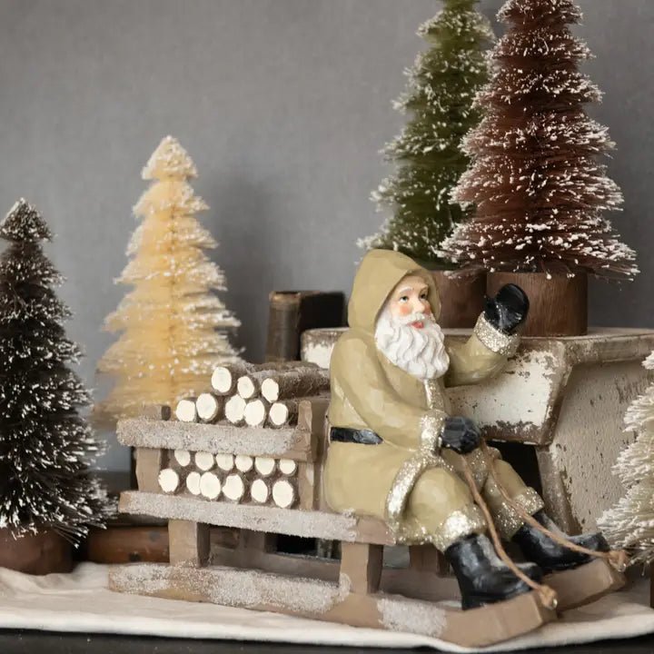 Tan Sledding Santa by Ragon House - Nifty Decor & More