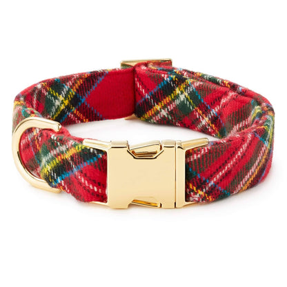 Tartan Plaid Flannel Holiday Dog Collar - Nifty Decor & More