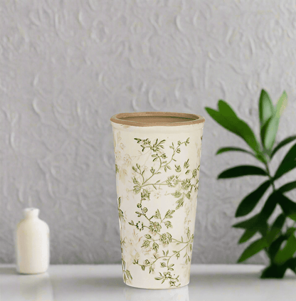 Taupe Floral Vase | 8.5" Ceramic Flower Holder, Elegant Home Decor, Rustic Centerpiece, Natural Touch for Living Room & Office - Nifty Decor & More