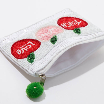 Teach With Love Beaded Coin Pouch, & Girly Coin Holder, Teacher Gift Idea