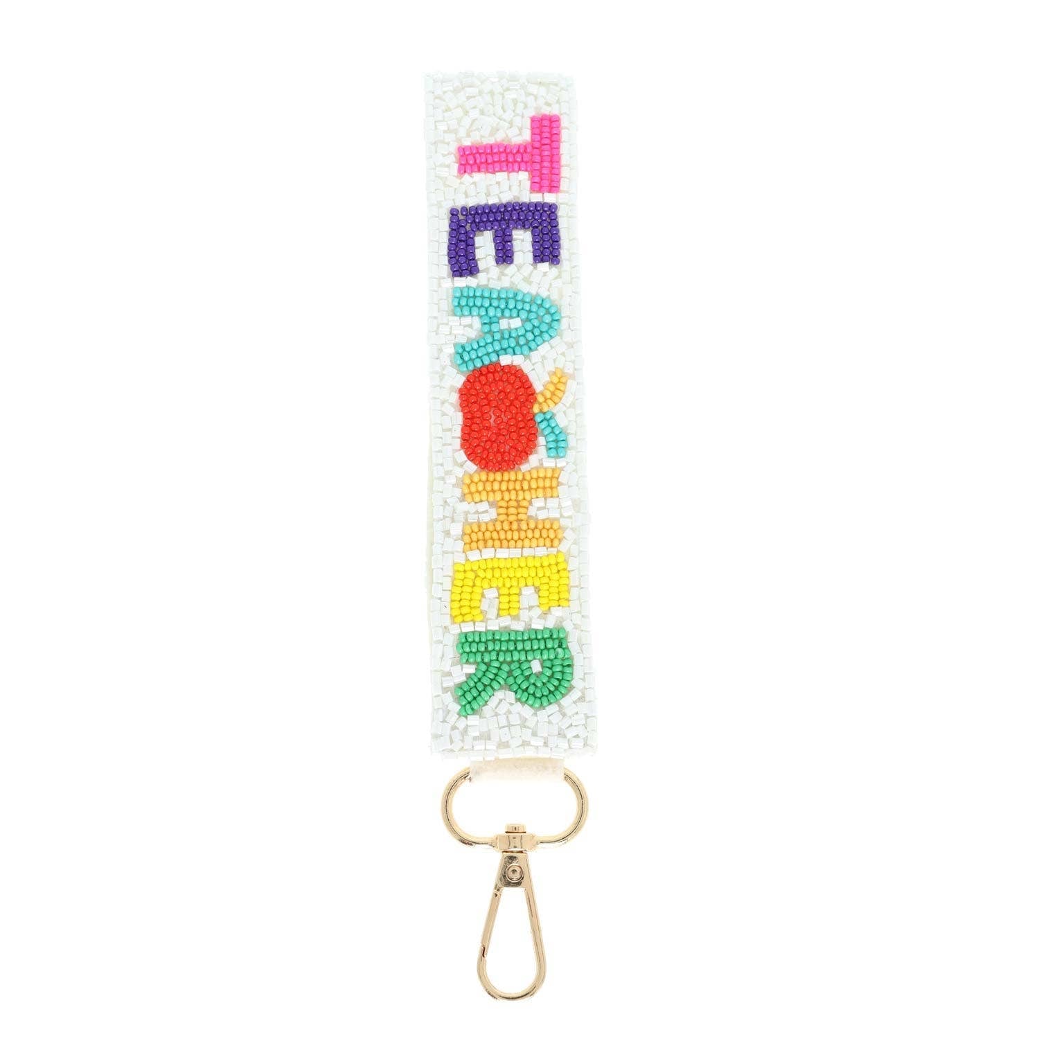 Teacher Long Strip Lettering Beaded Keychain - Nifty Decor & More