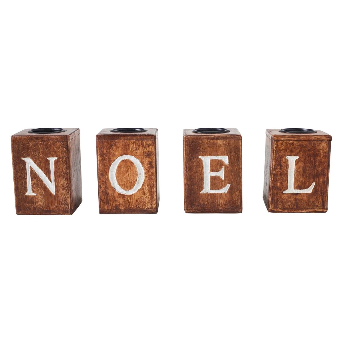 Tealight Holders NOEL Cube Set of 4 4x3x3 - Nifty Decor & More