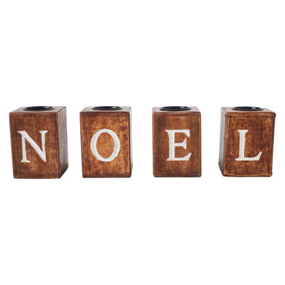 Tealight Holders NOEL Cube Set of 4 4x3x3 - Nifty Decor & More