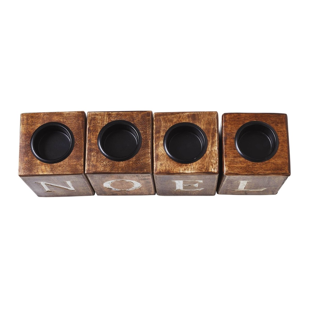 Tealight Holders NOEL Cube Set of 4 4x3x3 - Nifty Decor & More