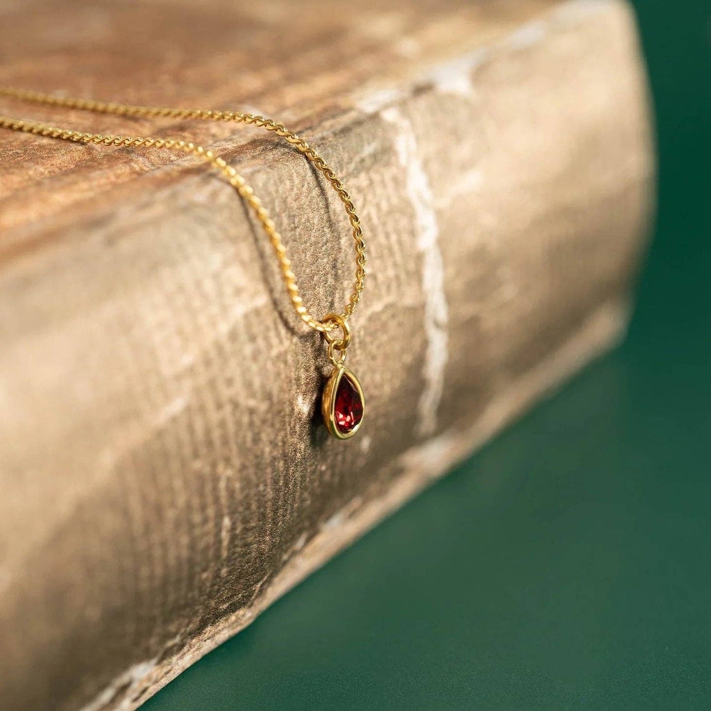 Teardrop Birthstone Charm, 18K Gold PVD Elegant Pendant, Personalized Mother’s Day Gift for Her, Jewelry Gift - Nifty Decor & More