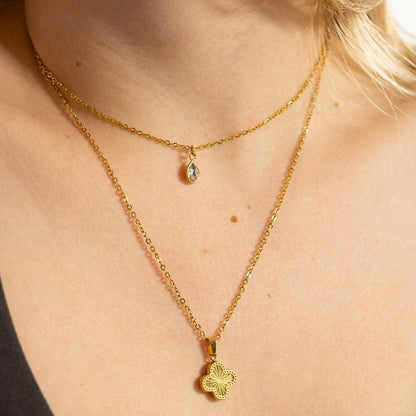 Teardrop Birthstone Charm, 18K Gold PVD Elegant Pendant, Personalized Mother’s Day Gift for Her, Jewelry Gift