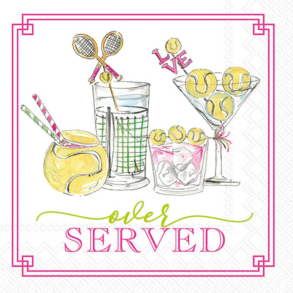 Tennis Drinks Paper Cocktail Napkin 20 Ct - Nifty Decor & More