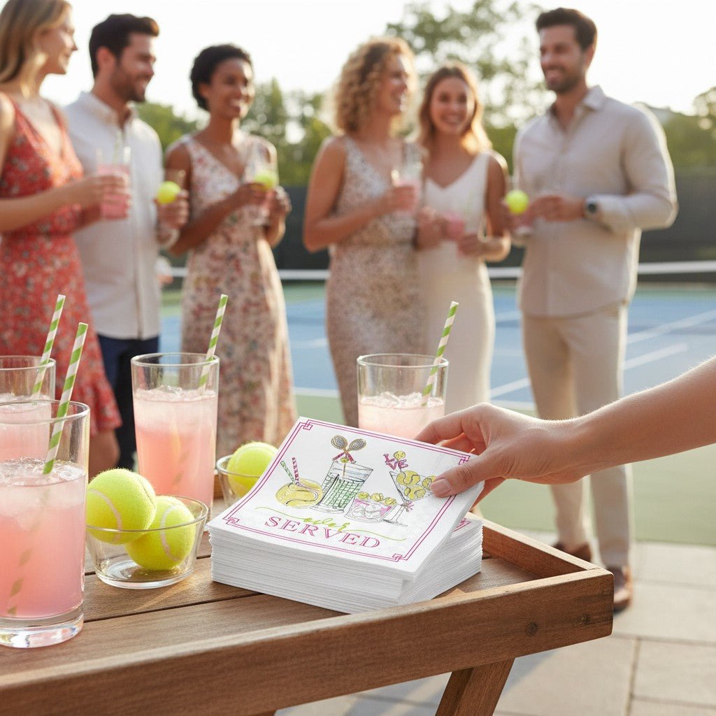 Tennis Drinks Paper Cocktail Napkin 20 Ct - Nifty Decor & More